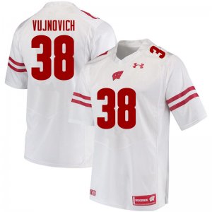 Men's Wisconsin Badgers NCAA #38 Andy Vujnovich White Authentic Under Armour Stitched College Football Jersey XU31H33AO